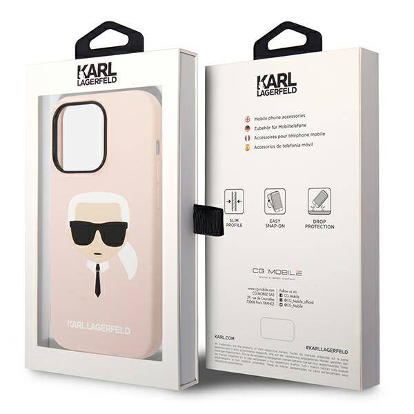 Karl Lagerfeld Silicone Head | Etui do iPhone 14 Pro - PINK