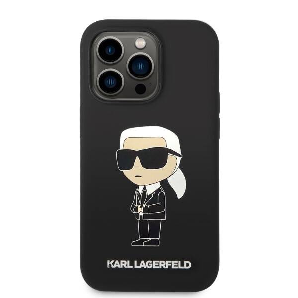 Karl Lagerfeld Silicone Ikonik | Etui do iPhone 14 Pro - BLACK