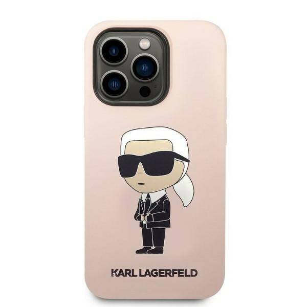 Karl Lagerfeld Silicone Ikonik | Etui do iPhone 14 Pro - PINK