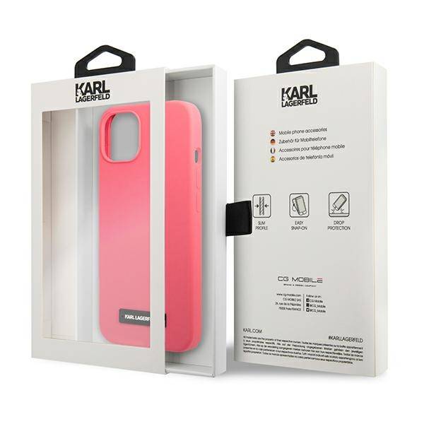 Karl Lagerfeld Silicone Plaque | Etui do iPhone 13 - FUCHSIA