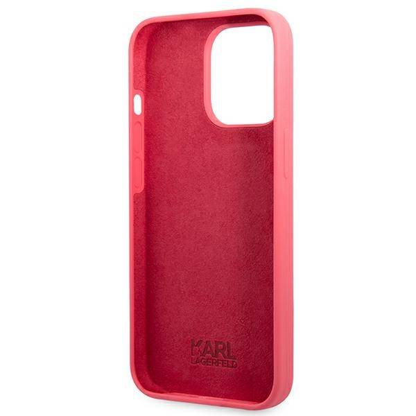 Karl Lagerfeld Silicone Plaque | Etui do iPhone 13 Pro - FUCHSIA