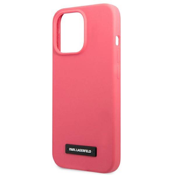 Karl Lagerfeld Silicone Plaque | Etui do iPhone 13 Pro - FUCHSIA