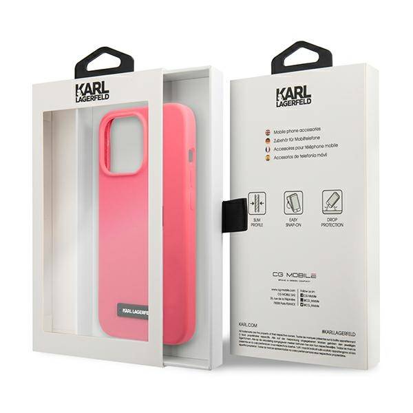 Karl Lagerfeld Silicone Plaque | Etui do iPhone 13 Pro - FUCHSIA