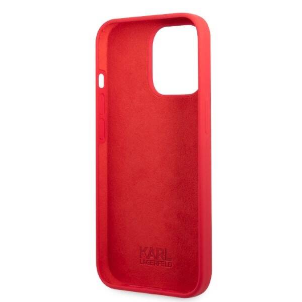 Karl Lagerfeld Silicone Plaque | Etui do iPhone 13 Pro - RED