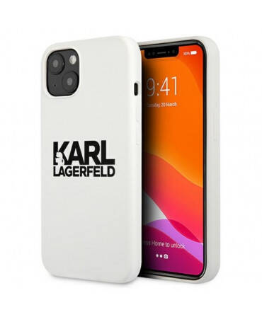 Karl Lagerfeld Silicone Stack Logo | Etui do iPhone 13 Mini - WHITE