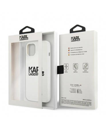 Karl Lagerfeld Silicone Stack Logo | Etui do iPhone 13 Mini - WHITE