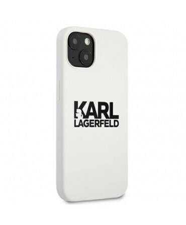 Karl Lagerfeld Silicone Stack Logo | Etui do iPhone 13 Mini - WHITE