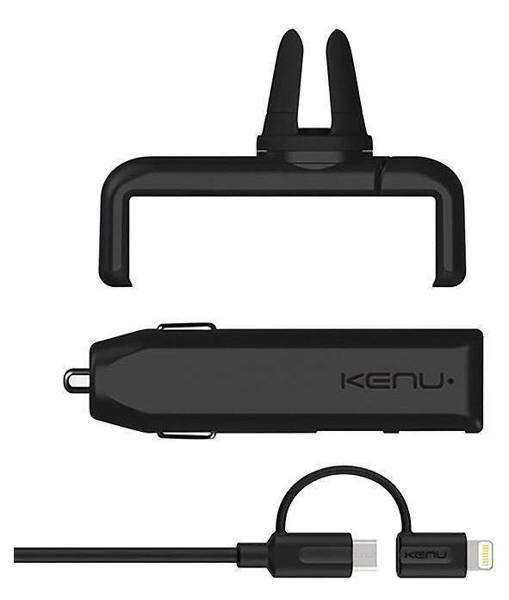 Kenu Car Kit Deluxe | Uchwyt na kratkę do 6' + Ładowarka 4.8A - BLACK