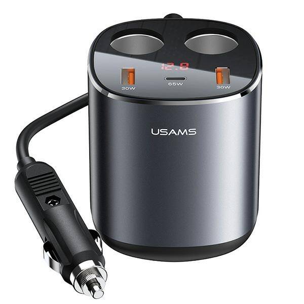 ŁADOWARKA SAMOCHODOWA ROZGAŁĘŹNIK USAMS 2xUSB-A / 1xUSB-C C28 245W