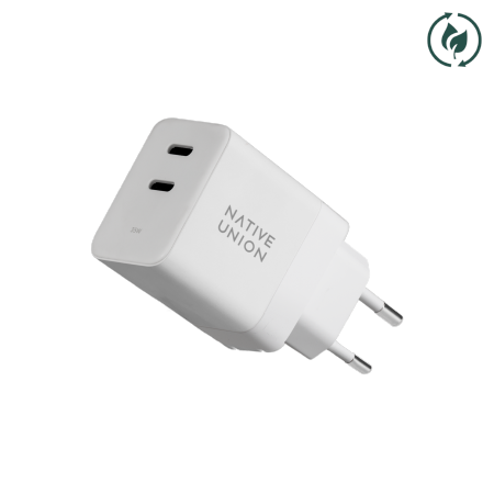 ŁADOWARKA SIECIOWA 35W PD 2XUSB-C NATIVE UNION FAST GAN CHARGER BIAŁA