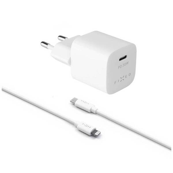 ŁADOWARKA SIECIOWA FIXED 1XUSB-C + KABEL USB-C-LIGHTNING 1,2 M MF