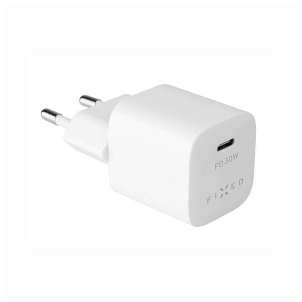 ŁADOWARKA SIECIOWA FIXED 1XUSB-C + KABEL USB-C/USB-C PD 1 METR 30W BIAŁA