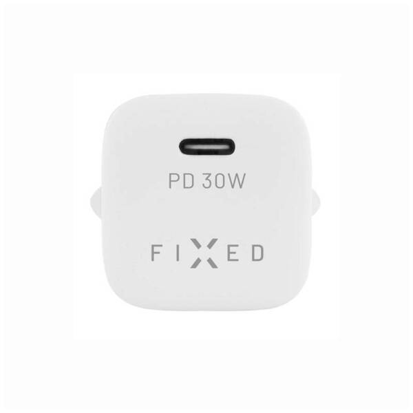 ŁADOWARKA SIECIOWA FIXED 1XUSB-C + KABEL USB-C/USB-C PD 1 METR 30W BIAŁA