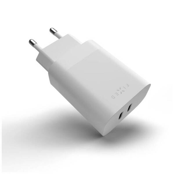 ŁADOWARKA SIECIOWA FIXED 2XUSB-C PD 35W BIAŁA