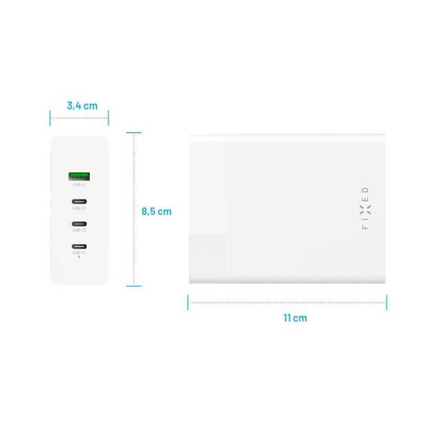 ŁADOWARKA SIECIOWA FIXED CHARGING 3XUSB-C + 1XUSB-A PD 3.0 200 W BIAŁA