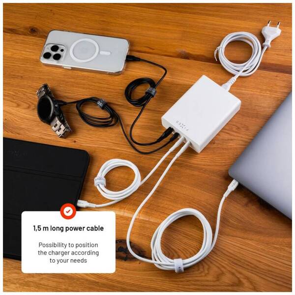 ŁADOWARKA SIECIOWA FIXED CHARGING 3XUSB-C + 1XUSB-A PD 3.0 200 W BIAŁA