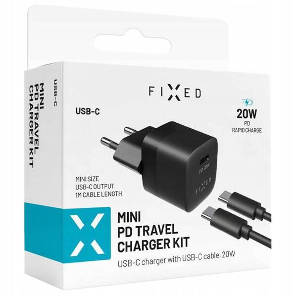 ŁADOWARKA SIECIOWA FIXED FIXC20M-CC-BK USB TYP C 3000 mA 5 V czarna