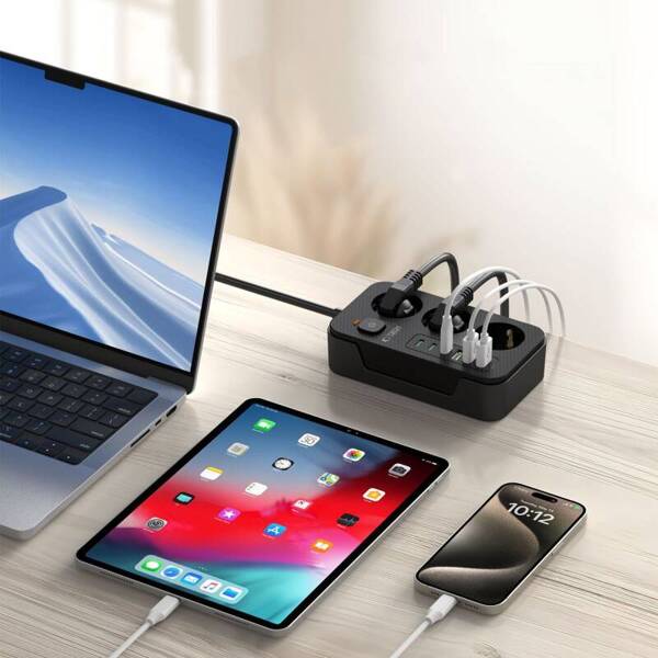 LISTWA ZASILAJĄCA TECH-PROTECT 3 USB 3 USB-C 3 GNIAZDA 200CM