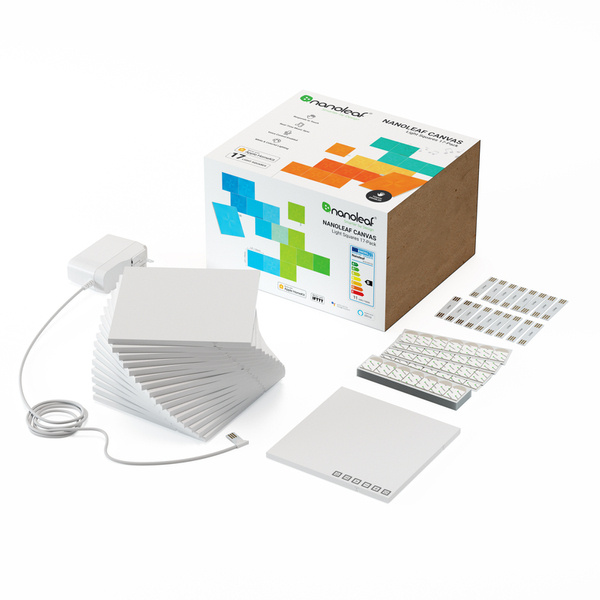 PANELE ŚWIETLNE LED DEKORACYJNE NANOLEAF CANVAS SMARTER KIT ZESTAW 17 SZT.