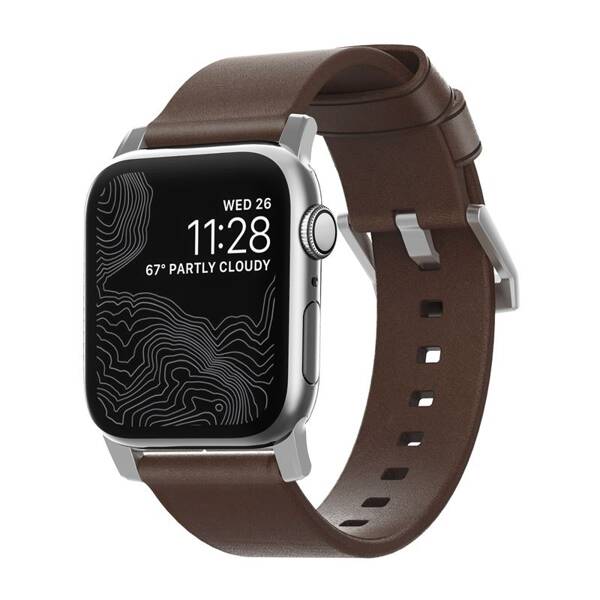 PASEK SKÓRZANY NOMAD BRĄZOWY DO APPLE WATCH 42 / 44 / 45 / 49 mm