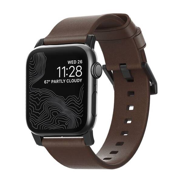 PASEK SKÓRZANY NOMAD BRĄZOWY DO APPLE WATCH 42 / 44 / 45 / 49 mm