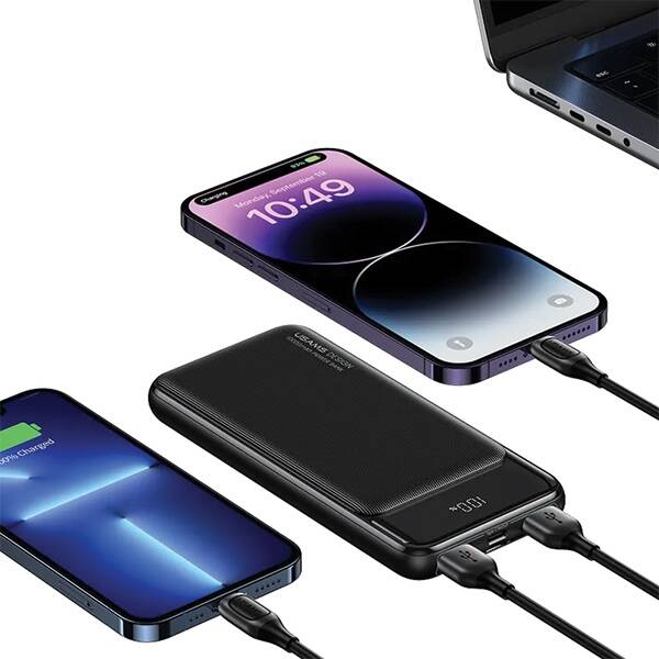 POWERBANK 30000MAH 20W QC3.0+PD FAST CHARGE USAMS CZARNY POWER BANK