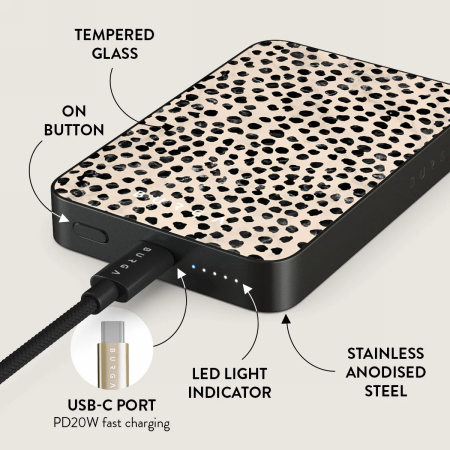 POWERBANK 5000 MAH BURGA GUNMETAL MAGNETIC MAGSAFE ALMOND LATTE