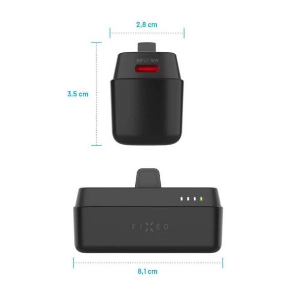 POWERBANK 5000 MAH Z NÓŻKĄ FIXED ZEN 5 PLUG-IN PD 20 W CZARNY