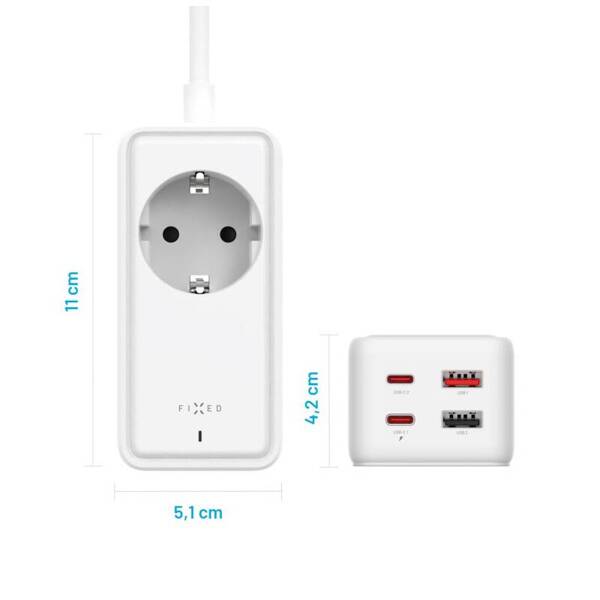 PRZEDŁUŻACZ SIECIOWY FIXED CHARGING STRIP 2XUSB-C 2XUSB GAN III 1,5 M PD65W