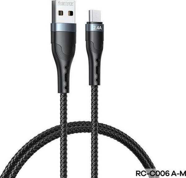 Remax RC-C006 | Kabel USB-A do microUSB 1M 2.4A - BLACK