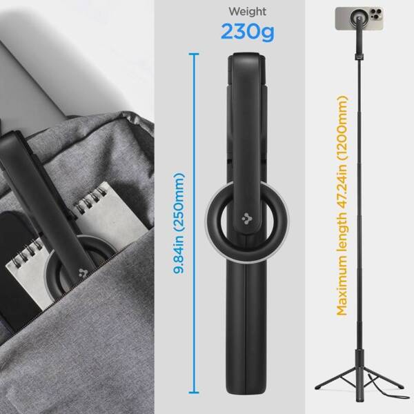 SELFIE STICK LONG TRIPOD SPIGEN S580W MAGSAFE BLUETOOTH BLACK