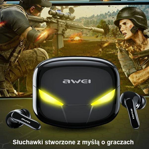 SŁUCHAWKI BEZPRZEWODOWE BLUETOOTH AWEI 5.0 T35 TWS + STACJA DOUKJĄCA BLACK