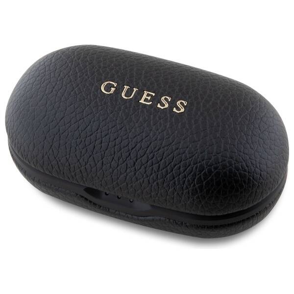 SŁUCHAWKI BLUETOOTH GUESS GRAINED CLASSIC LOGO + STACJA DOKUJĄCA CZARNE