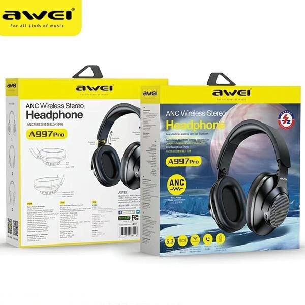 SŁUCHAWKI NAUSZNE BLUETOOTH BEZPRZEWODOWE AWEI A997 Pro ANC BLACK