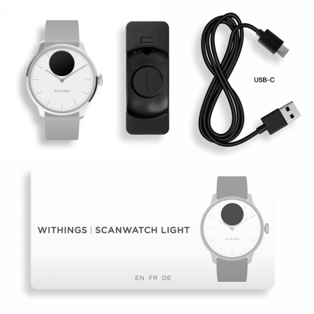 SMARTWATCH ZEGAREK HYBRYDOWY WITHINGS SCANWATCH LIGHT 37MM BIAŁY