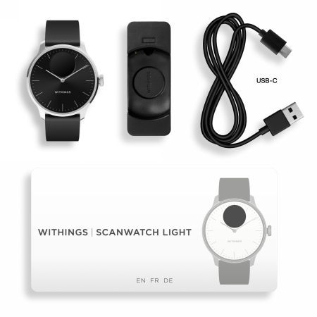 SMARTWATCH ZEGAREK HYBRYDOWY WITHINGS SCANWATCH LIGHT 37MM CZARNY