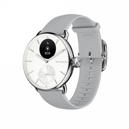 SMARTWATCH ZEGAREK WITHINGS SCANWATCH 2  EKG POMIAR PULSU SPO2 38MM BIAŁY