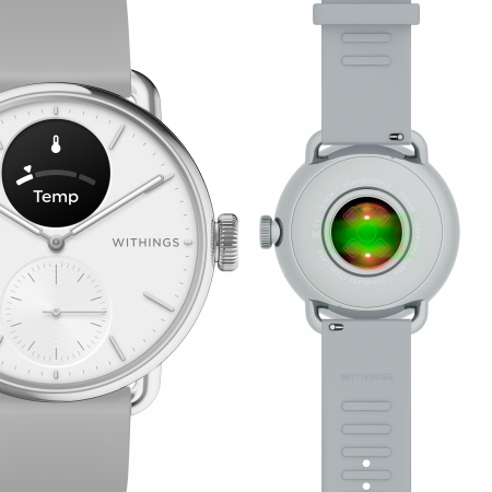 SMARTWATCH ZEGAREK WITHINGS SCANWATCH 2  EKG POMIAR PULSU SPO2 38MM BIAŁY