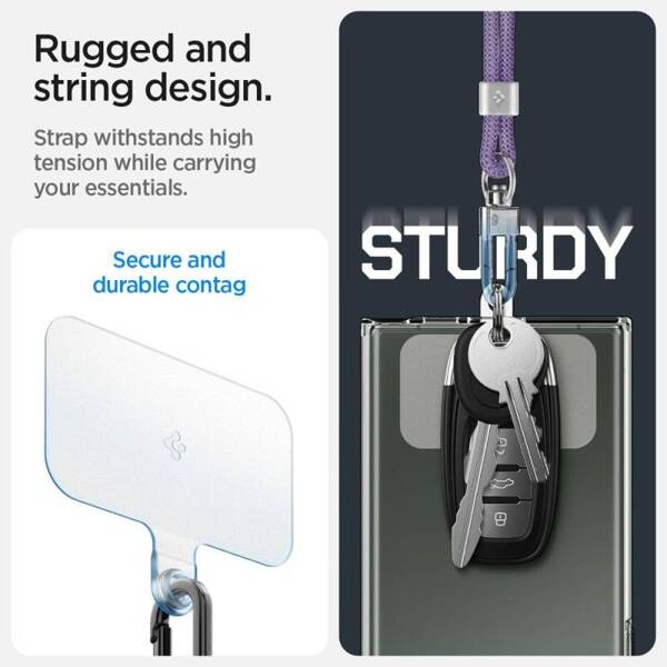 SMYCZ DO TELEFONU SPIGEN UNIVERSAL STRAP SET CROSSBODY & WRIST DEEP PURPLE