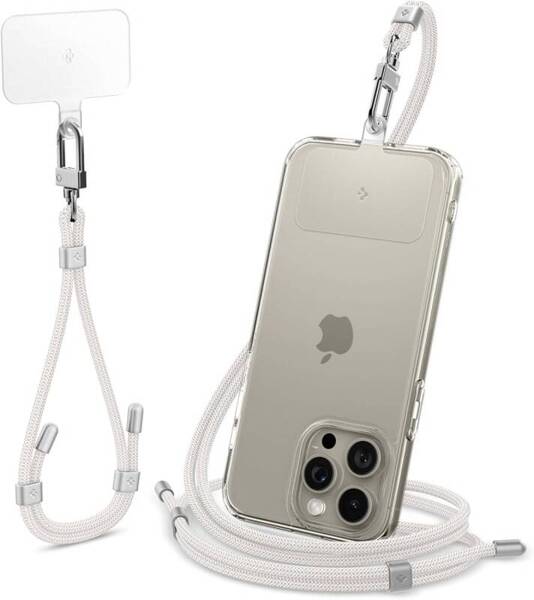 SMYCZ DO TELEFONU SPIGEN UNIVERSAL STRAP SET CROSSBODY & WRIST PEARL WHITE