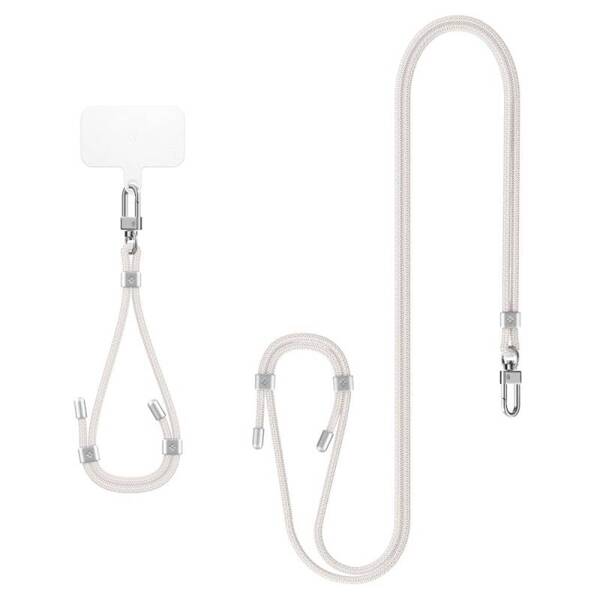 SMYCZ DO TELEFONU SPIGEN UNIVERSAL STRAP SET CROSSBODY & WRIST PEARL WHITE