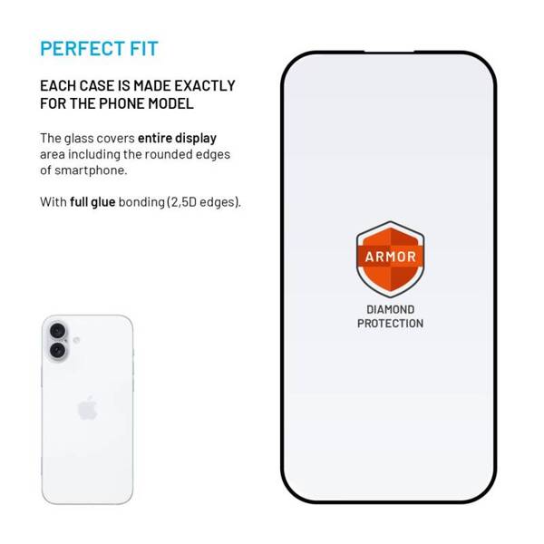 SZKŁO HARTOWANE DO IPHONE 15 PLUS/16 PLUS Z APLIKATOREM AR FIXED ARMOR