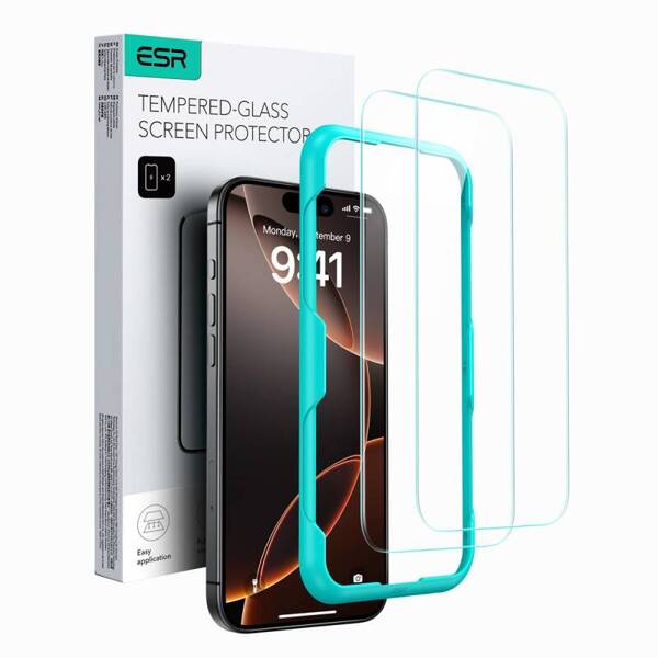 SZKŁO HARTOWANE DO IPHONE 16 ESR TEMPERED GLASS 2-PACK CLEAR