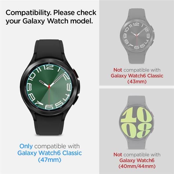 SZKŁO HARTOWANE DO SAMSUNG GALAXY WATCH 6 CLASSIC 47 MM SPIGEN GLASS 2 SZT.