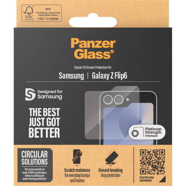 SZKŁO HARTOWANE DO SAMSUNG GALAXY Z FLIP6 PANZERGLASS CLASSIC FIT