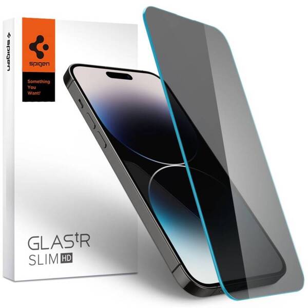 SZKŁO HARTOWANE OCHRONNE SPIGEN GLAS.TR SLIM DO IPHONE 14 PRO MAX PRIVACY