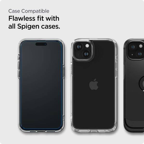 SZKŁO HARTOWANE SPIGEN ALM GLASS FC 2-PACK IPHONE 15 BLACK