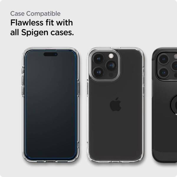 SZKŁO HARTOWANE SPIGEN ALM GLASS FC 2-PACK IPHONE 15 PRO BLACK