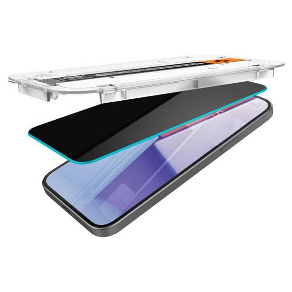 SZKŁO HARTOWANE SPIGEN GLAS.TR ”EZ FIT” 2-PACK IPHONE 15 PRO PRIVACY