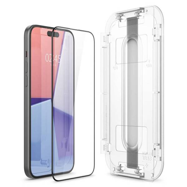 SZKŁO HARTOWANE SPIGEN GLAS.TR ”EZ FIT” FC 2-PACK IPHONE 15 BLACK